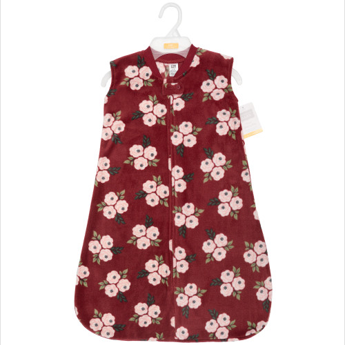 Hudson Baby Plush Sleeping Bag, Sack, Blanket, Burgundy Floral