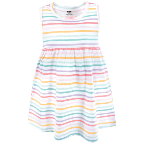 Hudson Baby Cotton Dress and Cardigan Set, Happy Stripe