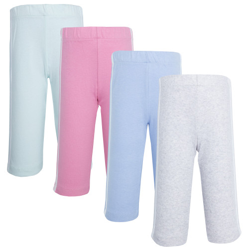 Hudson Baby Cotton Pants and Leggings, Heather Gray Pink