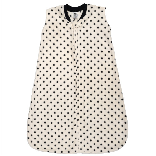 Hudson Baby Plush Sleeping Bag, Sack, Blanket, Black Cream Dot