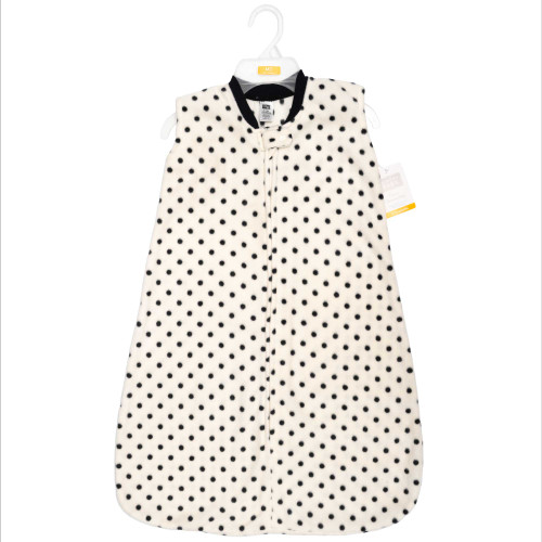 Hudson Baby Plush Sleeping Bag, Sack, Blanket, Black Cream Dot