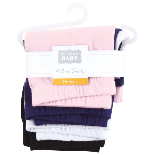 Hudson Baby Shorts Bottoms 4-Pack, Navy Lt.Pink