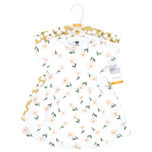 Hudson Baby Cotton Dresses, Gold Sage Floral