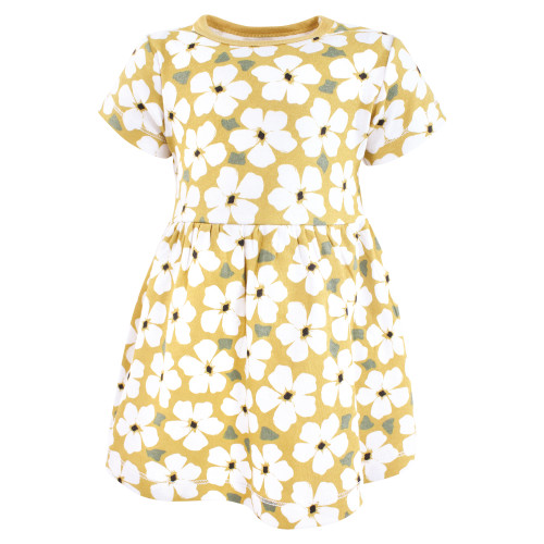 Hudson Baby Cotton Dresses, Gold Sage Floral