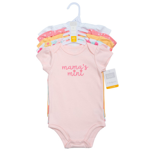 Hudson Baby Cotton Bodysuits 5-Pack, Cheerful Floral Mini