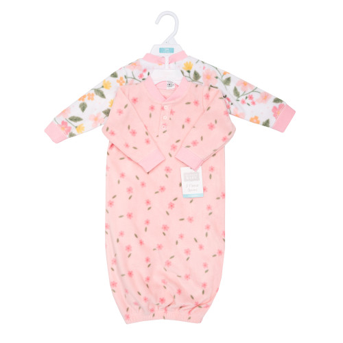 Hudson Baby Fleece Gowns, Family Floral