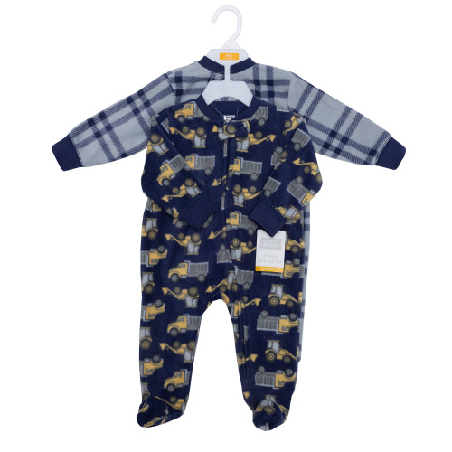 Hudson Baby Fleece Sleep and Play, Construction Trucks