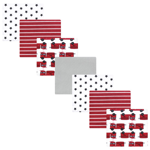 Hudson Baby Cotton Flannel Receiving Blankets Bundle, Fire Truck 7-Pack