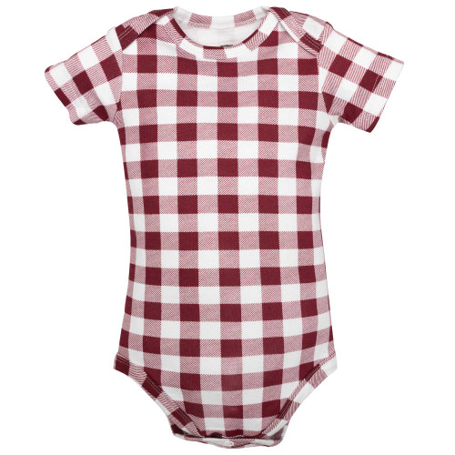 Hudson Baby Cotton Layette Set, Burgundy Tan Suspenders
