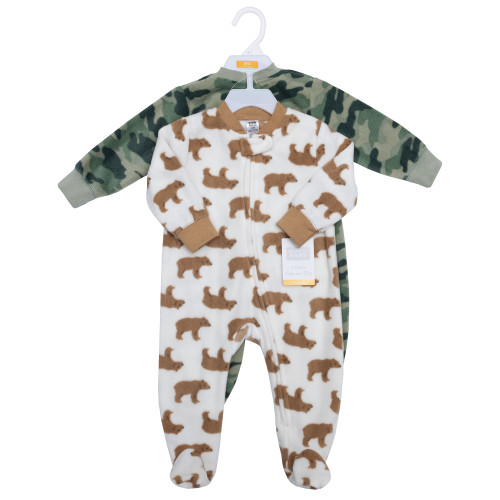 Hudson Baby Fleece Sleep and Play, Brown Bear Camo