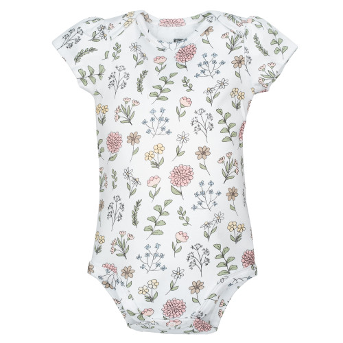 Hudson Baby Cotton Bodysuits 5-Pack, Dandelion Wish
