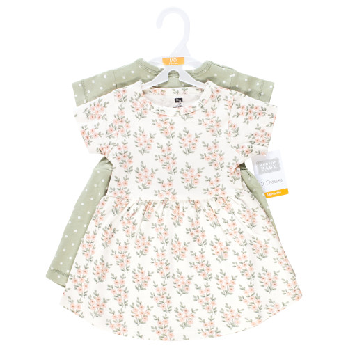 Hudson Baby Cotton Dresses, Pink Sage Florals