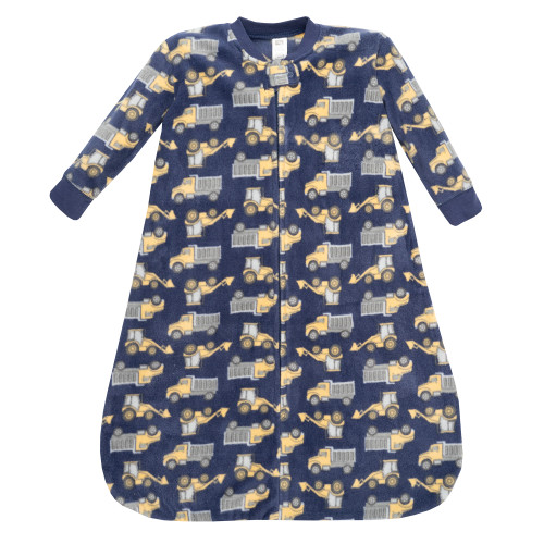 Hudson Baby Long-Sleeve Fleece Sleeping Bag, Construction Trucks