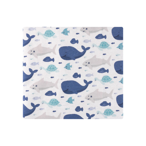 Hudson Baby Cotton Flannel Receiving Blankets Bundle, Sea Friends 7-Pack