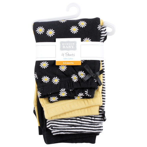 Hudson Baby Cotton Pants and Leggings, Black Daisy