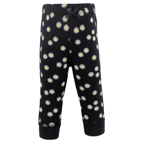 Hudson Baby Cotton Pants and Leggings, Black Daisy