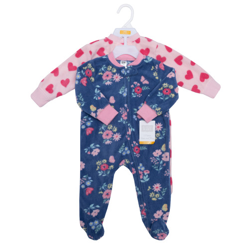 Hudson Baby Fleece Sleep and Play, Blue Butterfly Floral