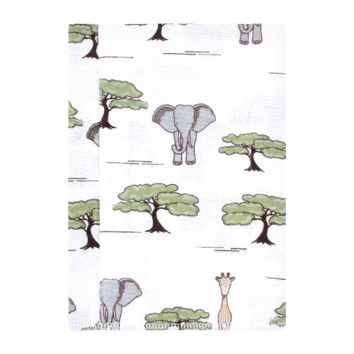 Hudson Baby Cotton Flannel Burp Cloths, Wild Safari Adventures 4-Pack