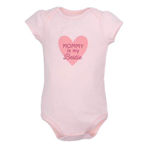 Hudson Baby Cotton Bodysuits 3-Pack, Mom Dad Heart Confetti