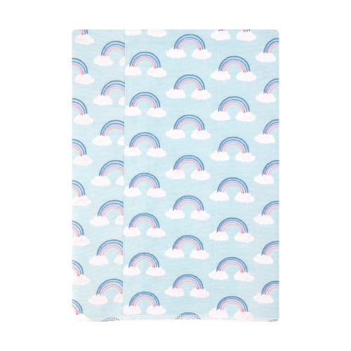 Hudson Baby Cotton Flannel Burp Cloths, Cloudy Rainbow 1