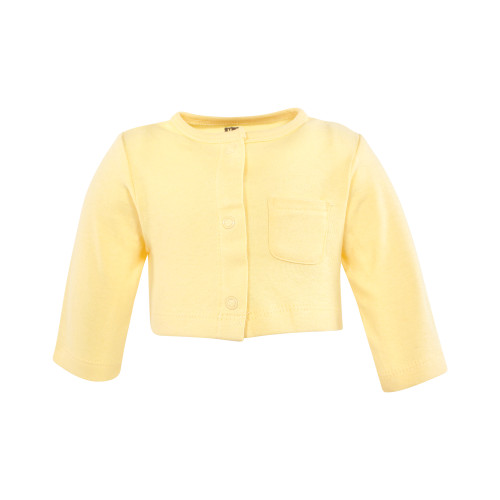 Hudson Baby Cotton Dress and Cardigan Set, Pink Yellow Pretty Floral