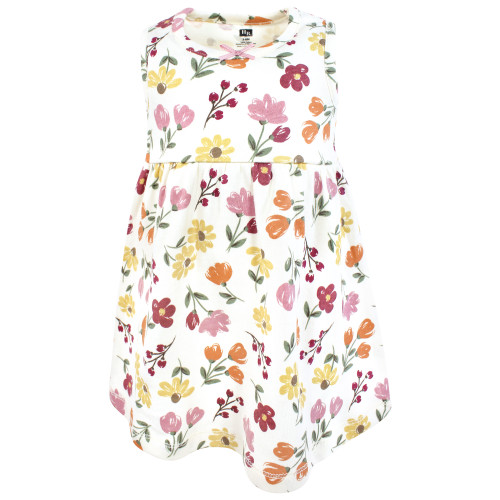 Hudson Baby Cotton Dress and Cardigan Set, Autumn Floral