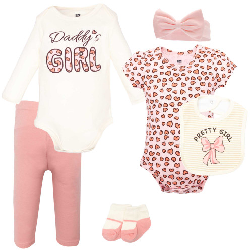 Hudson Baby Cotton Layette Set, Leopard Bow