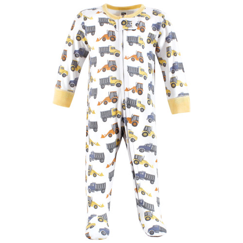 Hudson Baby Cotton Sleep and Play, Construction Trucks 1