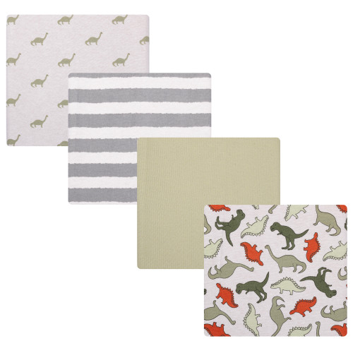Hudson Baby Cotton Flannel Receiving Blankets, Multi Color Dino 4-Pack