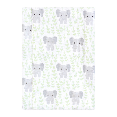 Hudson Baby Cotton Flannel Burp Cloths, Leafy Elephant