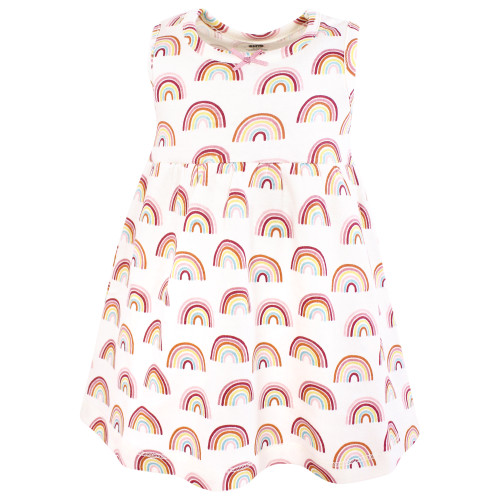 Hudson Baby Cotton Dress and Cardigan Set, Sunshine And Rainbows