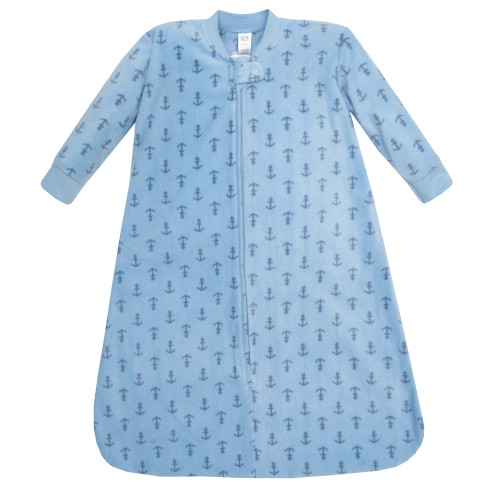 Hudson Baby Long-Sleeve Fleece Sleeping Bag, Blue Anchor