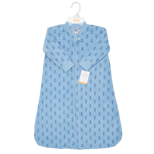 Hudson Baby Long-Sleeve Fleece Sleeping Bag, Blue Anchor