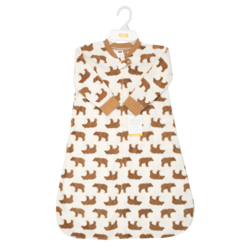 Hudson Baby Long-Sleeve Fleece Sleeping Bag, Brown Bear