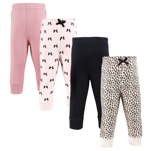 Hudson Baby Cotton Pants and Leggings, Leopard Bows