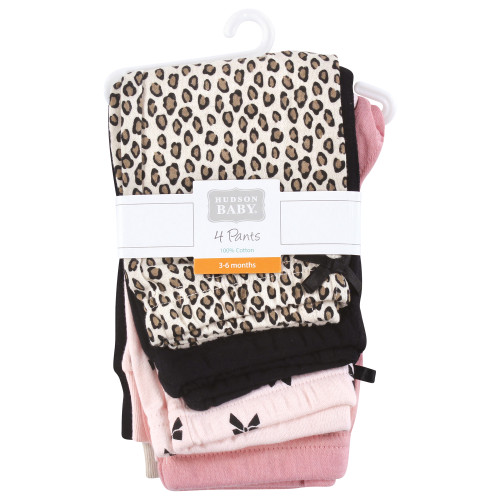 Hudson Baby Cotton Pants and Leggings, Leopard Bows