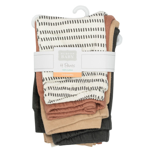 Hudson Baby Cotton Pants and Leggings, Modern Neutral Stripe