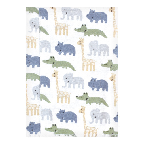 Hudson Baby Cotton Flannel Burp Cloths, Wild Leaf Safari 7-Pack