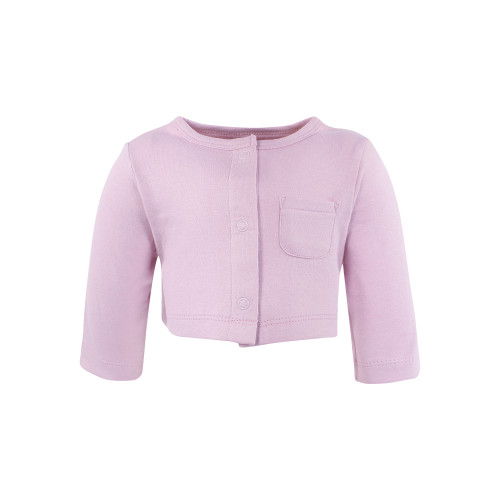 Hudson Baby Cotton Dress and Cardigan Set, Pink Purple Pretty Floral