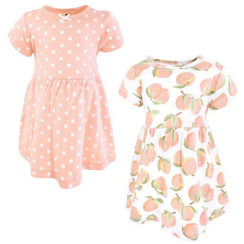 Hudson Baby Cotton Dresses, Sweet Peach