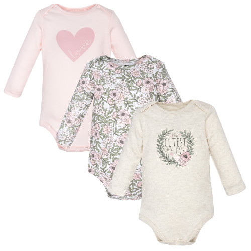 Hudson Baby Cotton Long-Sleeve Bodysuits 3-Pack, The Cutest 