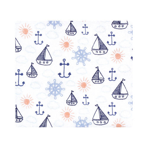 Hudson Baby Cotton Flannel Receiving Blankets, Sunshine And Sailboats 4-Pack