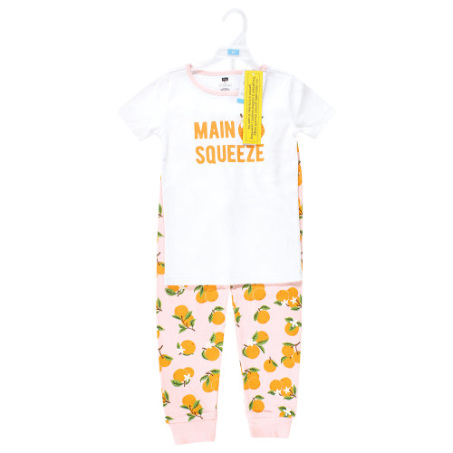 Hudson Baby Cotton Pajama Set, Main Squeeze Orange