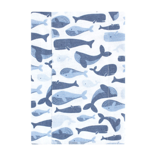 Hudson Baby Cotton Flannel Burp Cloths, Cute Whales 1