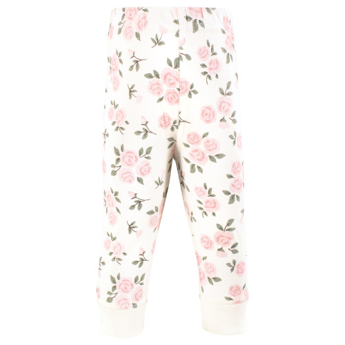 Hudson Baby Cotton Pants and Leggings, Soft Pink Sage Rose