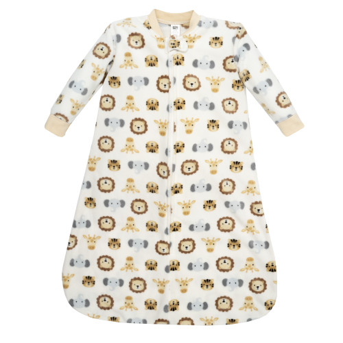 Hudson Baby Long-Sleeve Fleece Sleeping Bag, Happy Little One Safari