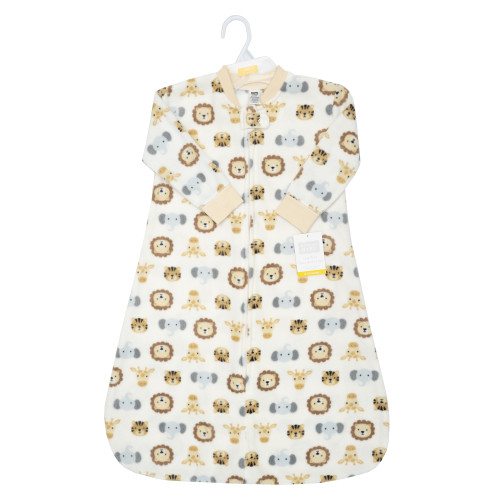 Hudson Baby Long-Sleeve Fleece Sleeping Bag, Happy Little One Safari