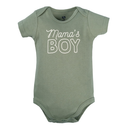 Hudson Baby Cotton Bodysuits 3-Pack, Mamas Boy Dino