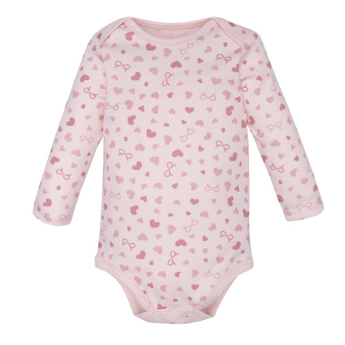 Hudson Baby Cotton Long-Sleeve Bodysuits 3-Pack, Sweetheart Teddy