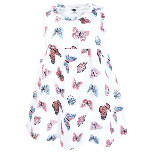 Hudson Baby Cotton Dress and Cardigan Set, Sweet Butterflies